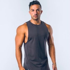 Side hem cut muscle tank top